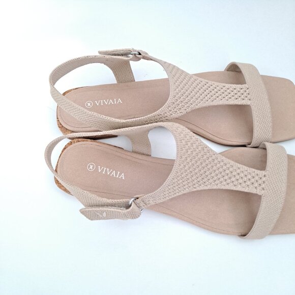 Vivaia Mia Tan T Strap Square Toe Sandals 10.5 42 - Picture 3 of 11